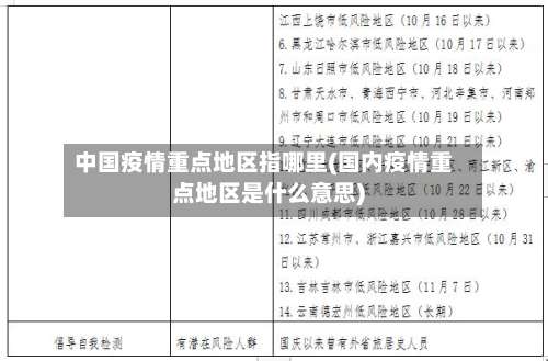 中国疫情重点地区指哪里(国内疫情重点地区是什么意思)-第1张图片