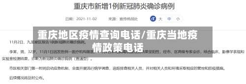 重庆地区疫情查询电话/重庆当地疫情政策电话-第1张图片